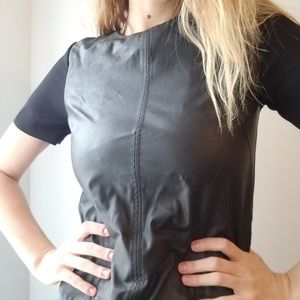 H&M Faux Leather Black Shirt